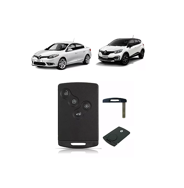 CHAVE CARTÃO COMPLETA RENAULT FLUENCE 4 BOTÕES ID46