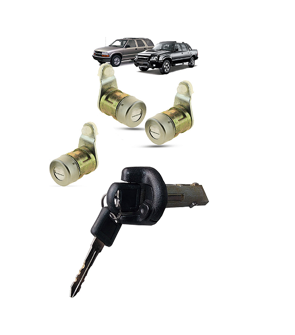 KIT CILINDROS PORTAS TAMPA TRASEIRA MESMA CHAVES BLAZER S10