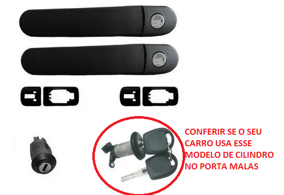 KIT MAÇANETA CILINDRO IGNIÇÃO PORTA MALAS COM CHAVE GOL G3 PANTOGRÁFICA