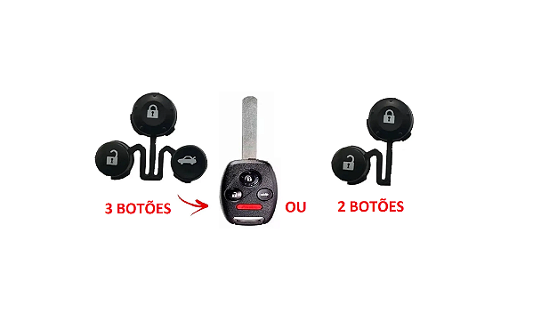 2 REPAROS BOTÃO FRONTAL CHAVE TELECOMANDO HONDA