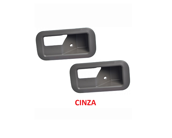 PAR MOLDURA DA MAÇANETA INTERNA DA PORTA ESCORT G2 FORD CARGO CINZA