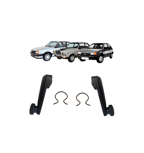 PAR MANIVELA VIDRO  CHEVETTE MONZA CAMINHÕES PRETA METAL
