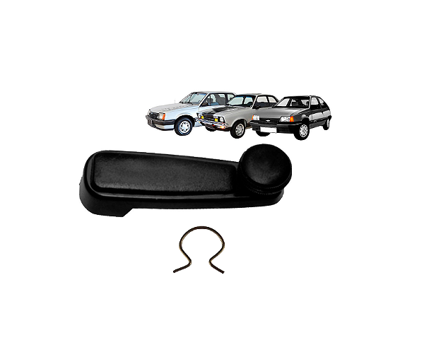 MANIVELA VIDRO PORTA CHEVETTE MONZA CAMINHÕES GM PRETA METAL