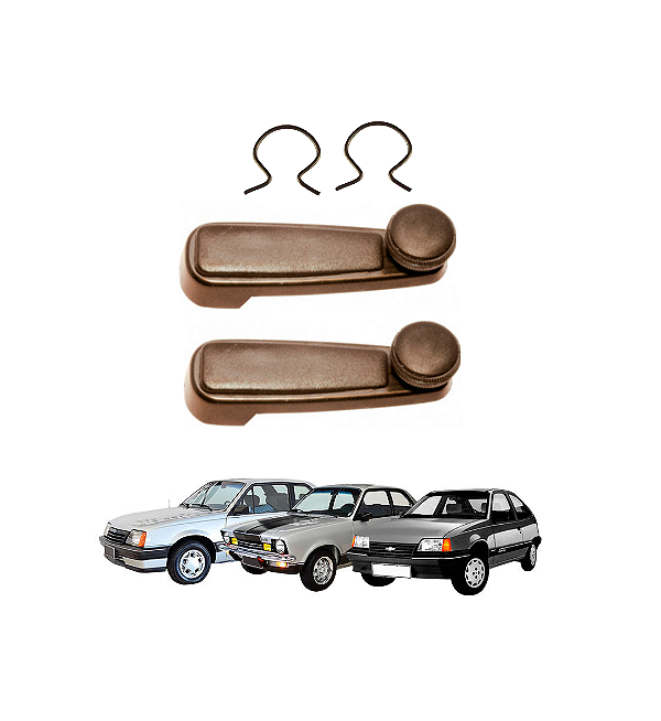 PAR MANIVELA VIDRO PORTA CHEVETTE MONZA CAMINHÕES GM MARRON