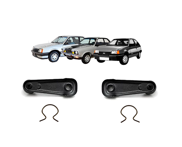 PAR MANIVELA VIDRO PORTA CHEVETTE MONZA CAMINHÕES GM PRETA