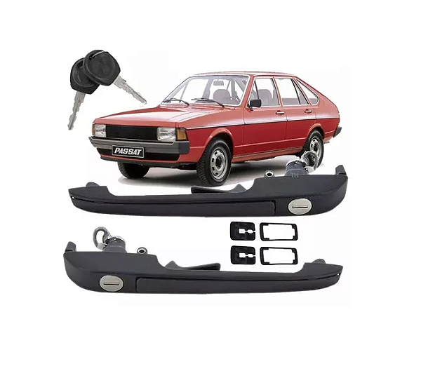 PAR MAÇANETA COM CHAVE DA PORTA  PASSAT 77 Á 83 PRETA