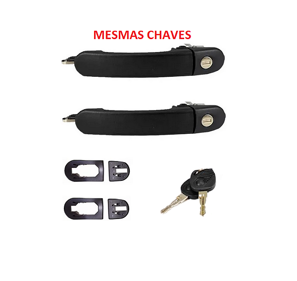 PAR MAÇANETA CHAVE PORTA GOL PARATI SAVEIRO G3 FRISO VALEO