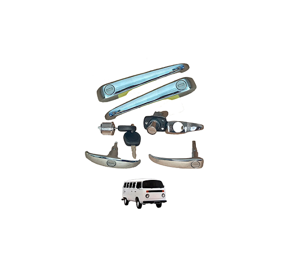 Kit maçanetas e Cilindros Kombi Clipper 1980 á 1996 Cromado