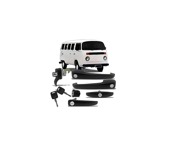 Kit maçanetas e Cilindros Kombi Clipper 1980 á 1996 Preto
