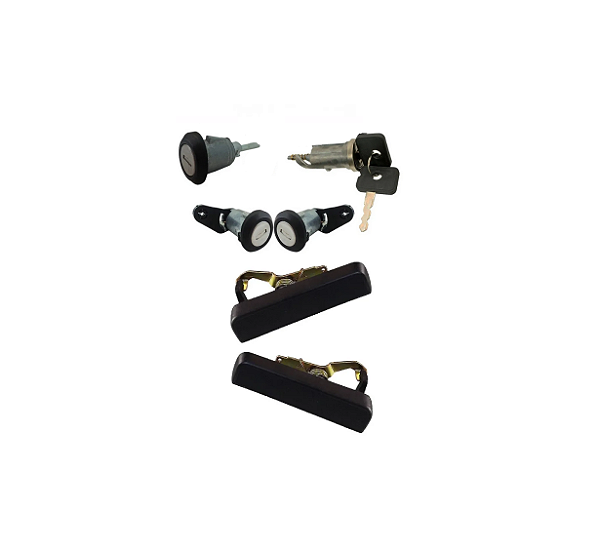 Kit Maçanetas E Cilindros Mesma Chave Chevette Monza preto