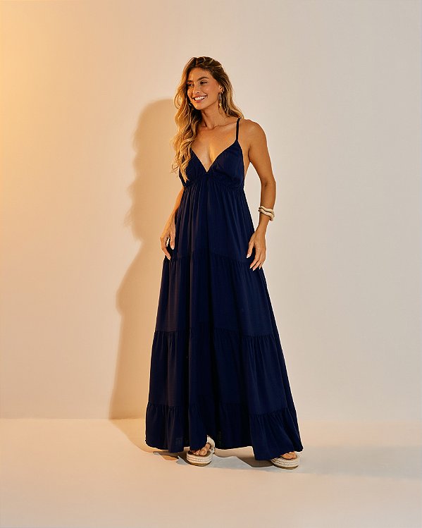 Vestido Longo Açucena Azul Marinho