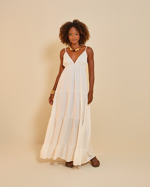 Vestido Longo Açucena Off White