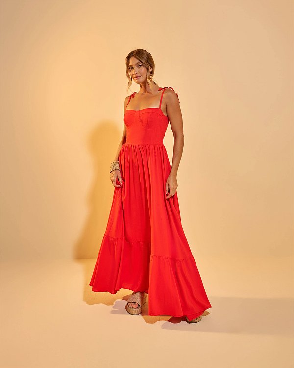 Vestido Longo Estela Caiena
