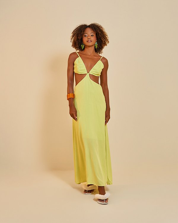 Vestido Longo Jeri Erva-Doce