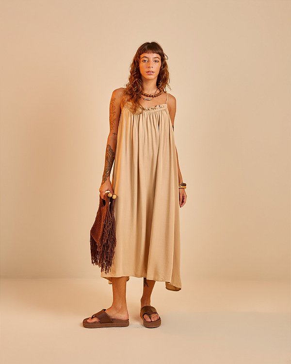 Vestido Cropped Amanda Cáqui
