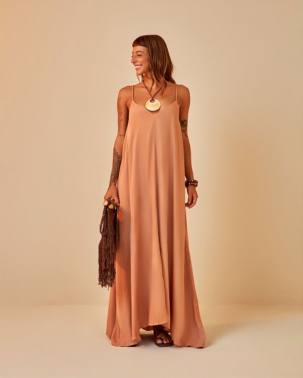 Vestido Longo Acetinado Bella Rose
