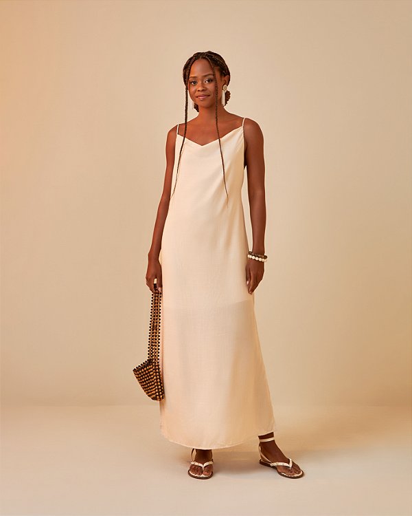Vestido Cropped Iza Areia