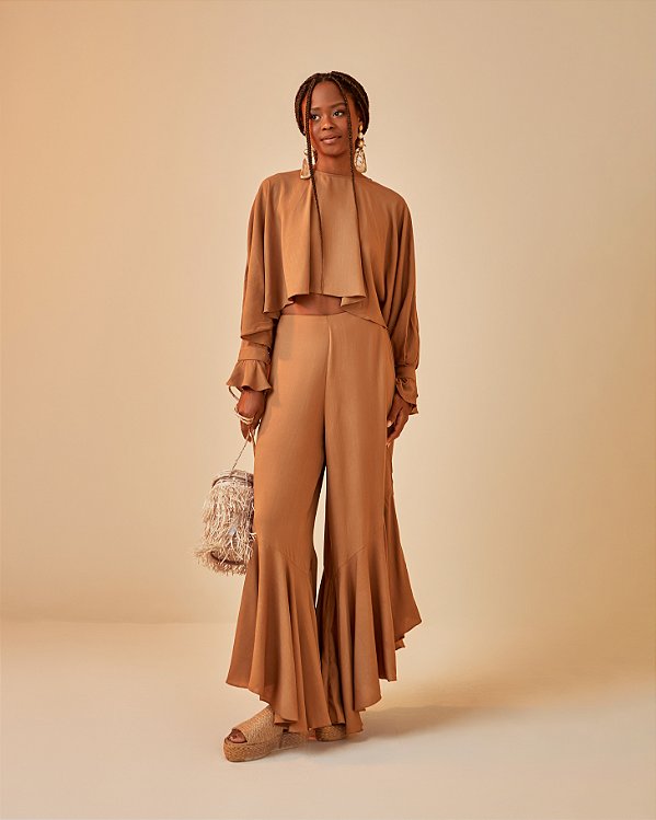 Calça Flare Janaina Argila