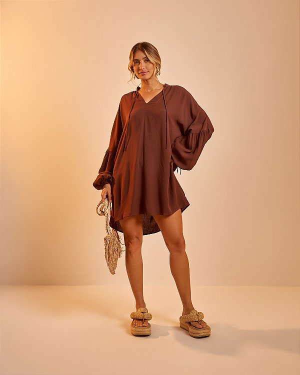 Vestido Curto Pâmela Café