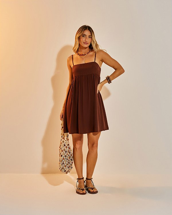 Vestido Curto Juliana Café