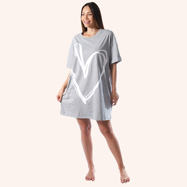 Camisetão Feminino Coração Mescla