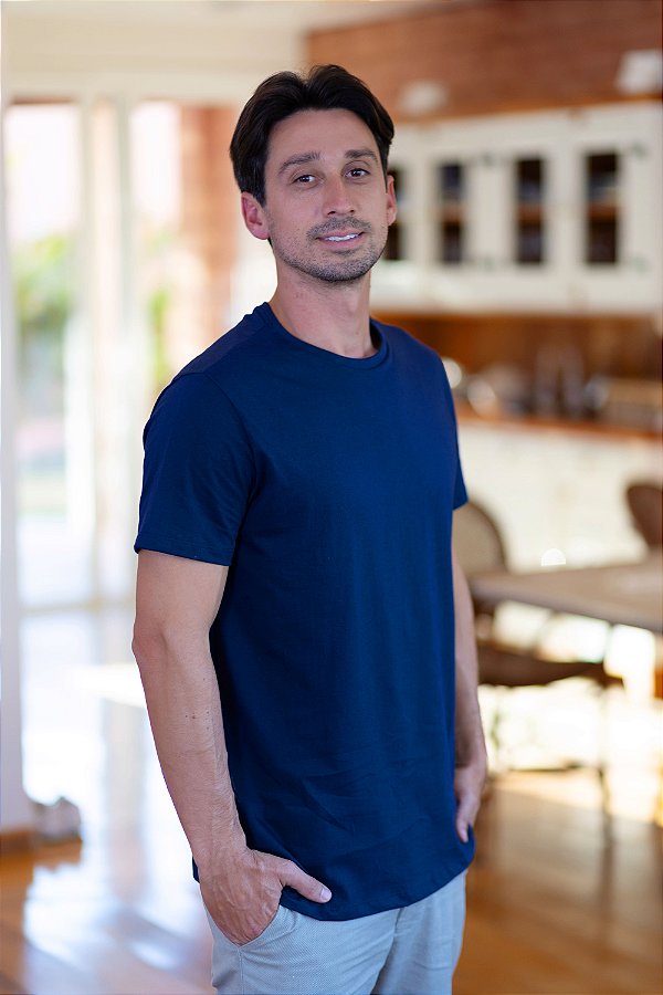 Camiseta Básica Azul Masculina