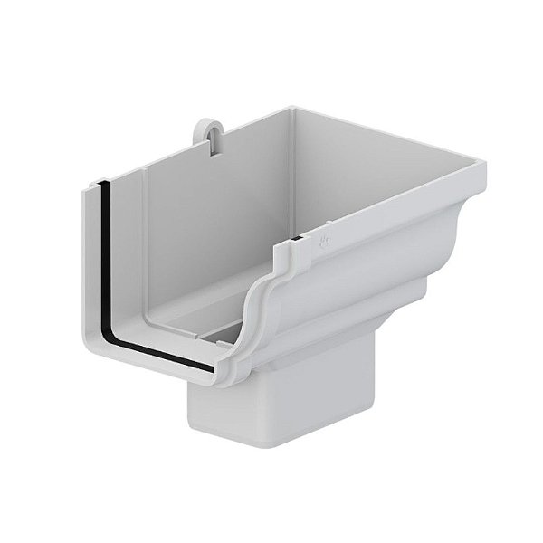 Bocal Retangular Direito Aquapluv Style Branco Tigre