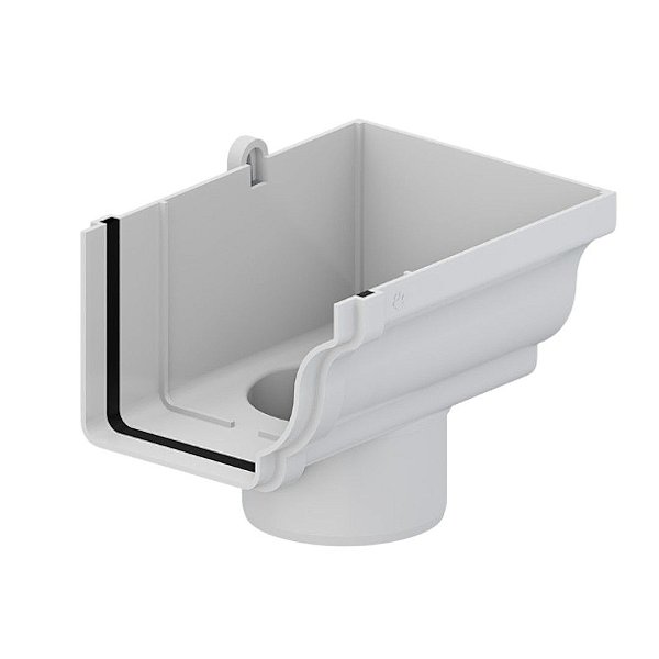 Bocal Circular Direito Aquapluv Style Branco Tigre