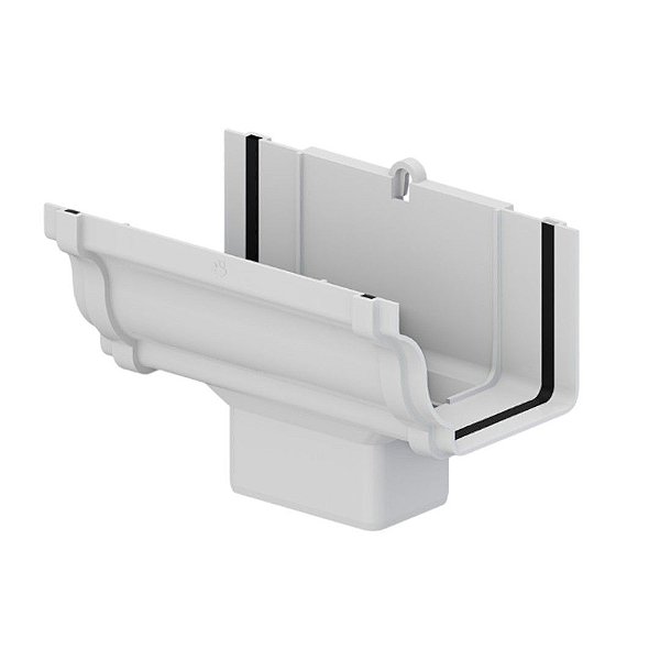 Bocal Retangular Aquapluv Style Branco Tigre