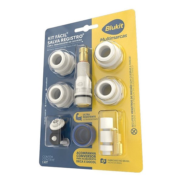 Kit Fácil Salva Registro Pressão 9 em 1 PPS Blukit