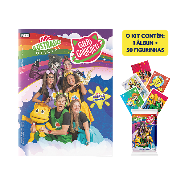 Álbum Oficial Gato Galactico + 10 envelopes de figurinhas