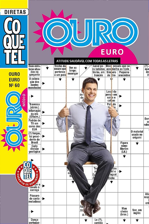 Palavras-Cruzadas Diretas Coquetel Ouro Euro 60: Nível Médio