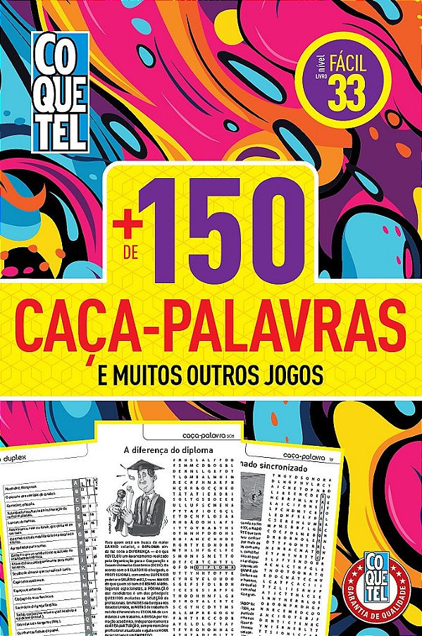 Livro Coquetel + 150 Caça-Palavras Fácil 33