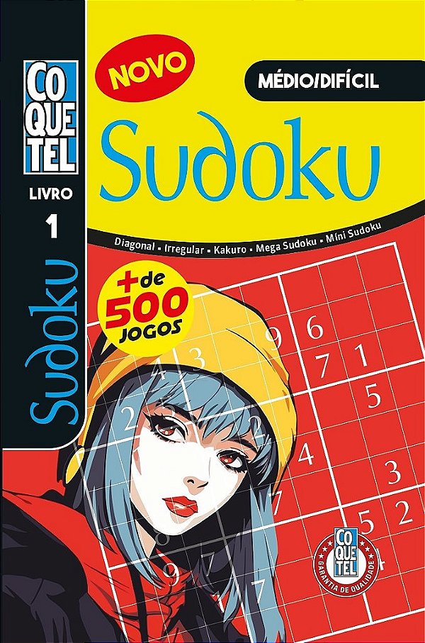 Livro Coquetel Mais de 500 Sudoku Médio/Difícil 1