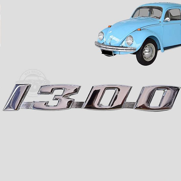 Emblema Da Tampa Motor Do Fusca 1300 Em Metal Cromado