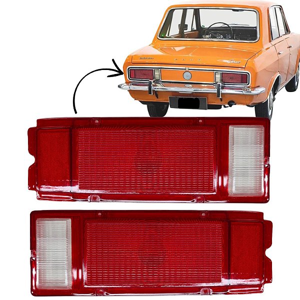 Par Lente Lanterna Traseira Corcel 1973 73 1974 74 Acrílico