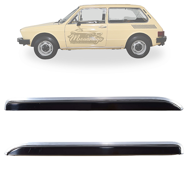 Calha De Plástico Com Friso Em Alumínio Volkswagen Brasilia e Variant II