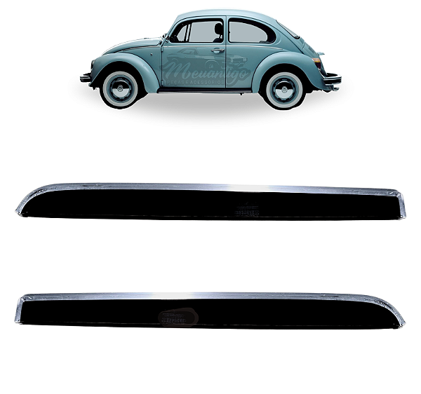 Calha De Chuva Com Friso Cromado Volkswagen Fusca