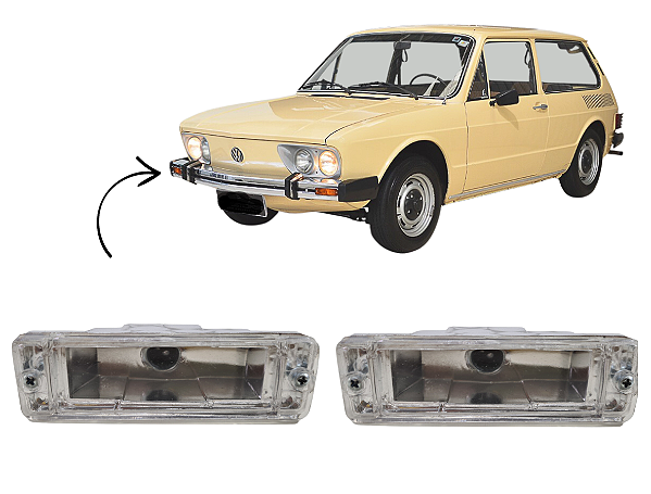 Par De Lanterna Pisca Cristal Vw Brasilia E Variant II