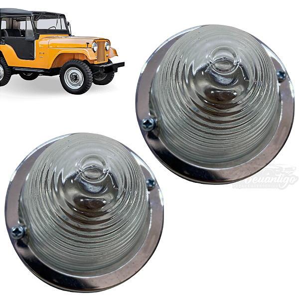 Par De Lanterna Pisca Dianteira Jeep Rural Willys De 1969 A 1979