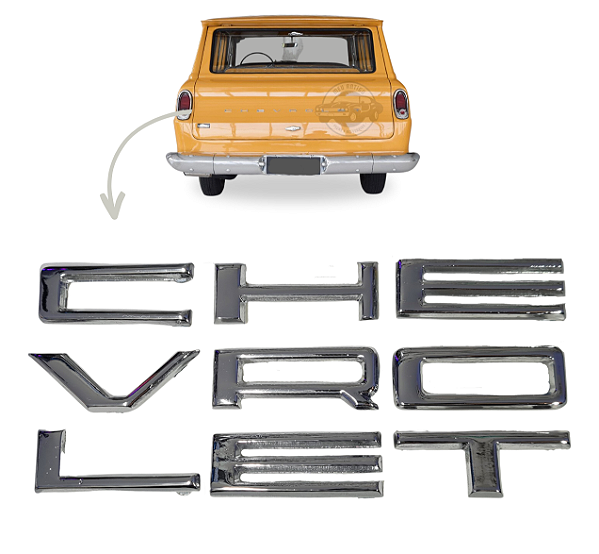 Emblema Chevrolet Veraneio Porta Malas, Tampa Traseira
