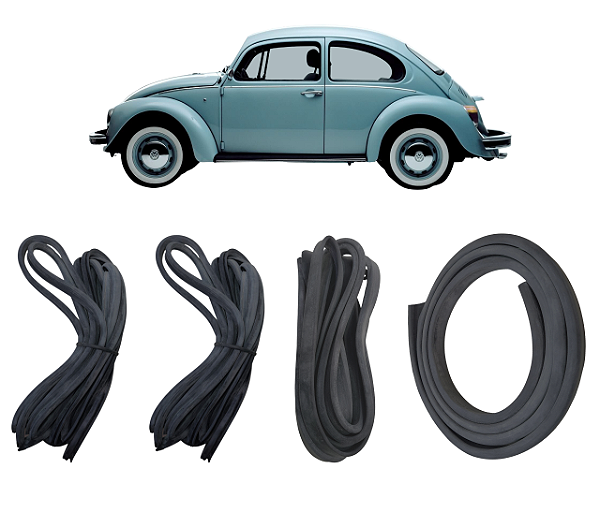 Kit Borracha Portas + Capo Dianteiro + Tampa Motor Fusca