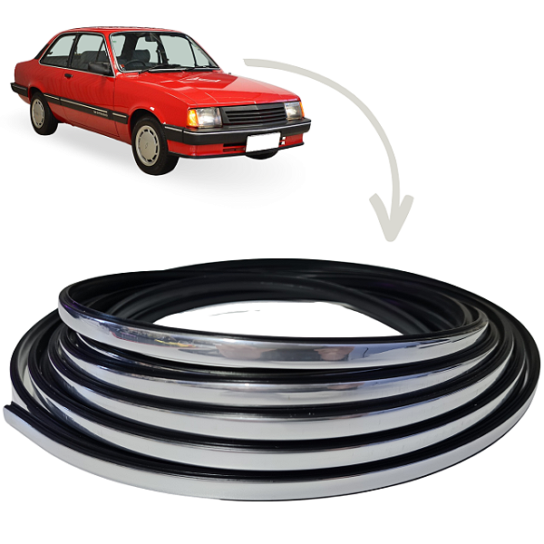 Arremate Cromado P/ Borracha Parabrisa Vigia Monza Chevette