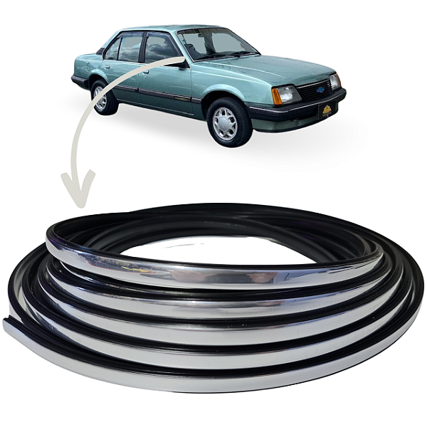 Kit Friso Cromado Parabrisa Vigia Monza Chevette 7 Metros