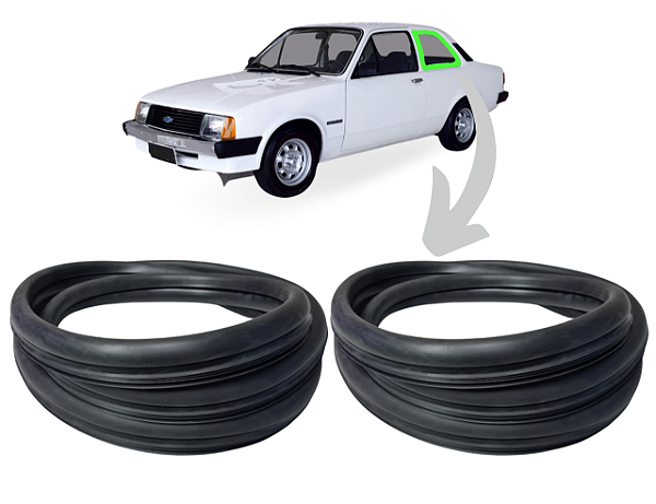 Par 2 Borrachas Janela Vidro Lateral Fixo Chevette Sedan