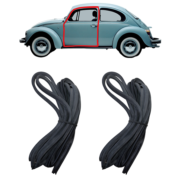 Par Borracha Vedação Porta Vw Fusca 1978 À 1996