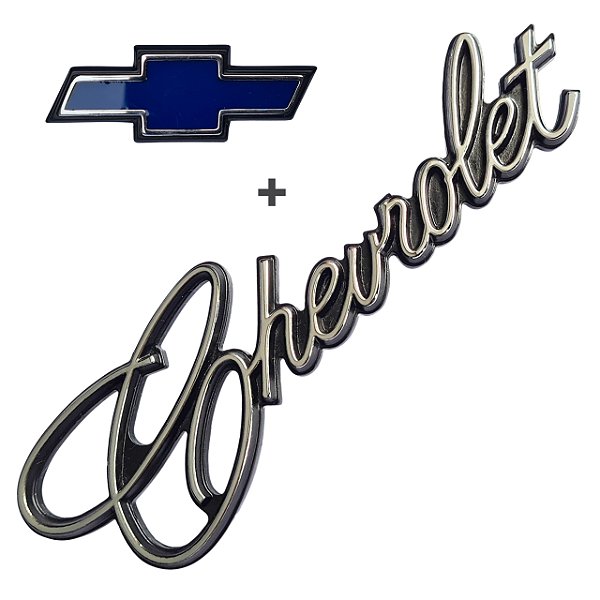 Emblema Manuscrito Chevrolet + Gravatinha Opala 1975/79