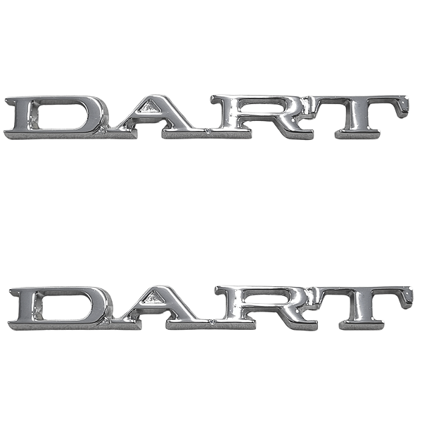 Par de Emblema Dodge Dart Lateral Cromado - De 1975 Até 1981