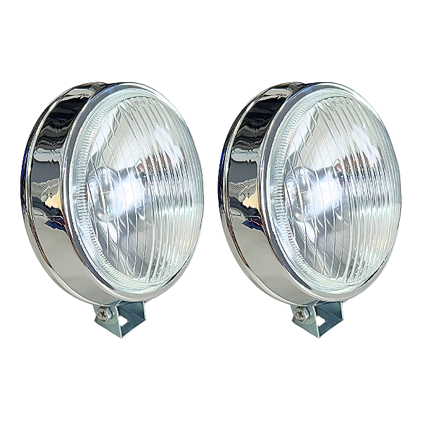 Farol Milha Auxiliar Universal para Adaptação Redondo Cromado 5 Polegadas