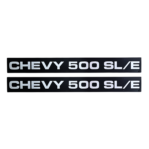 Par de Plaqueta em Metal Friso Porta GM Chevy 500 SL/E 1987 1988 1989